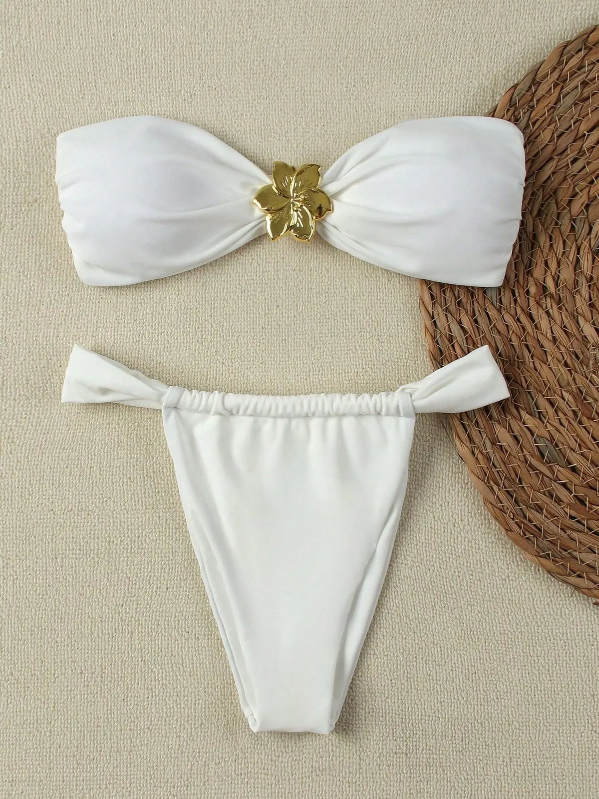"2026 Sexy Bandeau Push-Up Bikini Set - Brazilian Thong Swimwear for Women"