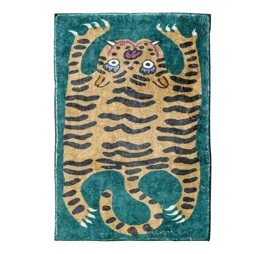 VIKAMA Cartoon Leopard Carpet For Cooling And Warmth, Home Decoration, Bedroom Plush Floor Mat, Living Room Rest Area Floor Mat