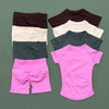 2 Pcs HISTELLO Sports Gym Sets Short Sleeve Seamless Yoga Clothing Fitness Set Women Workout Running Sports Short Leggings Suit