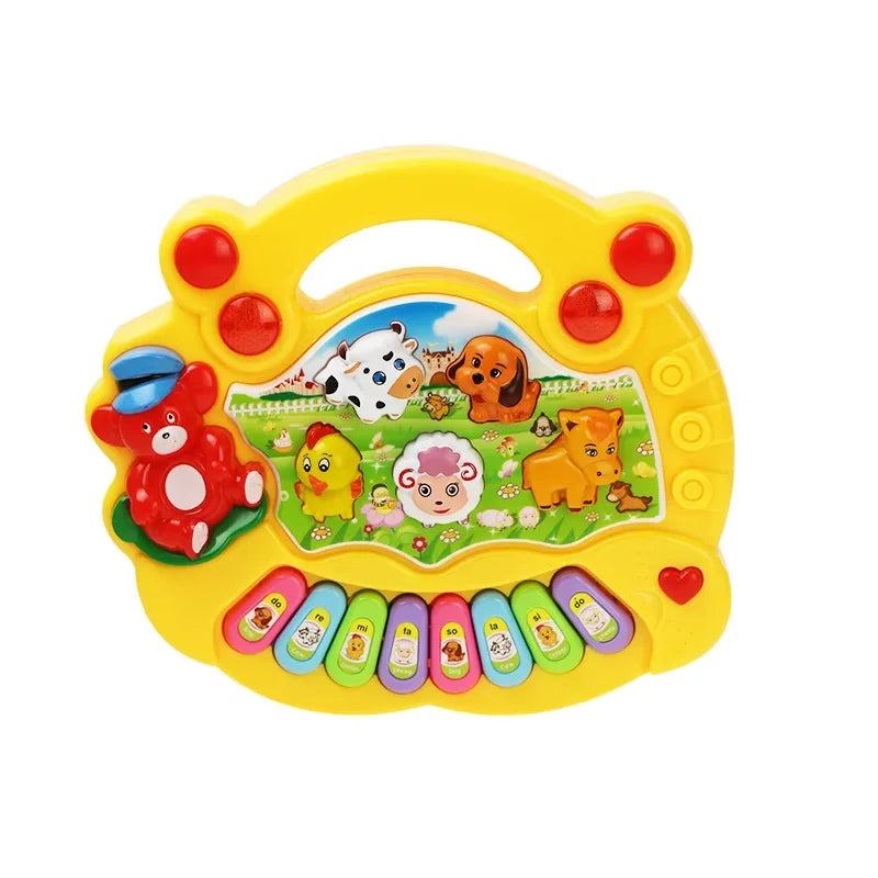 Kids Cartoon Piano Keyboard Game with Flashing Light Music Animal Sounds Baby Instrument Music Toys Educational Toys Kids Gifts
