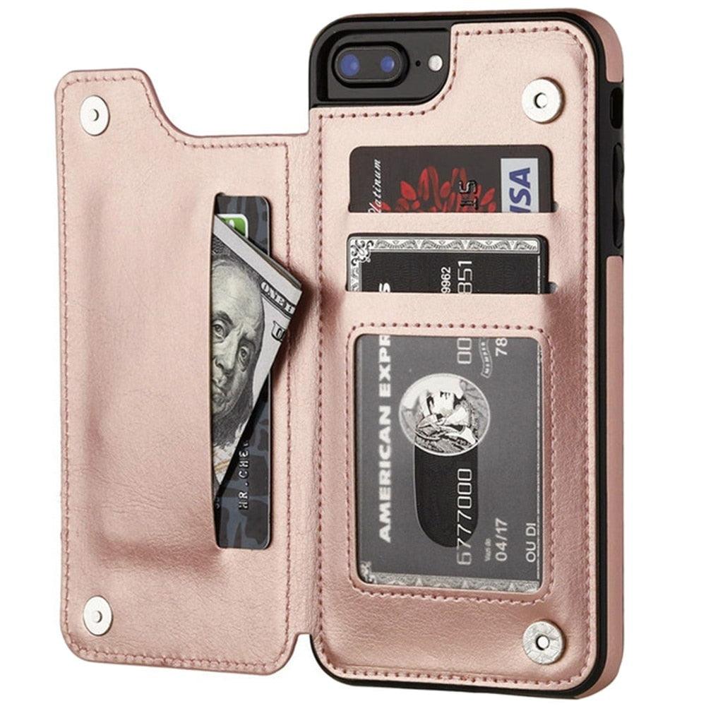 Leather Retro Card Holder Flip Cover for iPhone 11 12 13 14 Pro Max Mini Wallet Case iPhone 11 PU Leather Flip Cover Wallet Case For iPhone