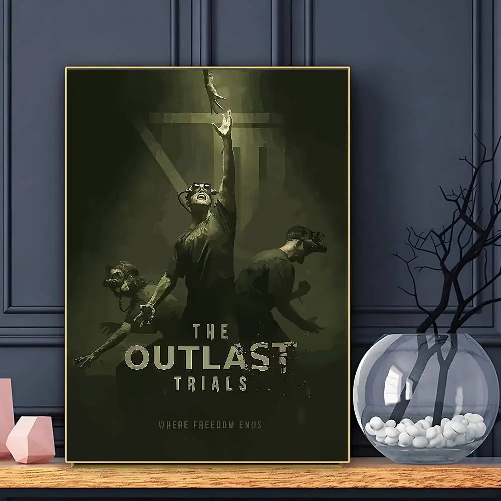 GAME The Outlast T-Trials Poster HD Art Sticky Wall Waterproof Home Living Room Bar Decoration