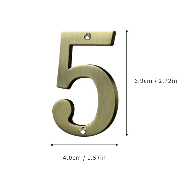 1Pcs 3Inch Metal House Numbers with M2 Screws Solid Zinc Alloy Mailbox Numbers 3D Address Numbers for Outside House Apartment
