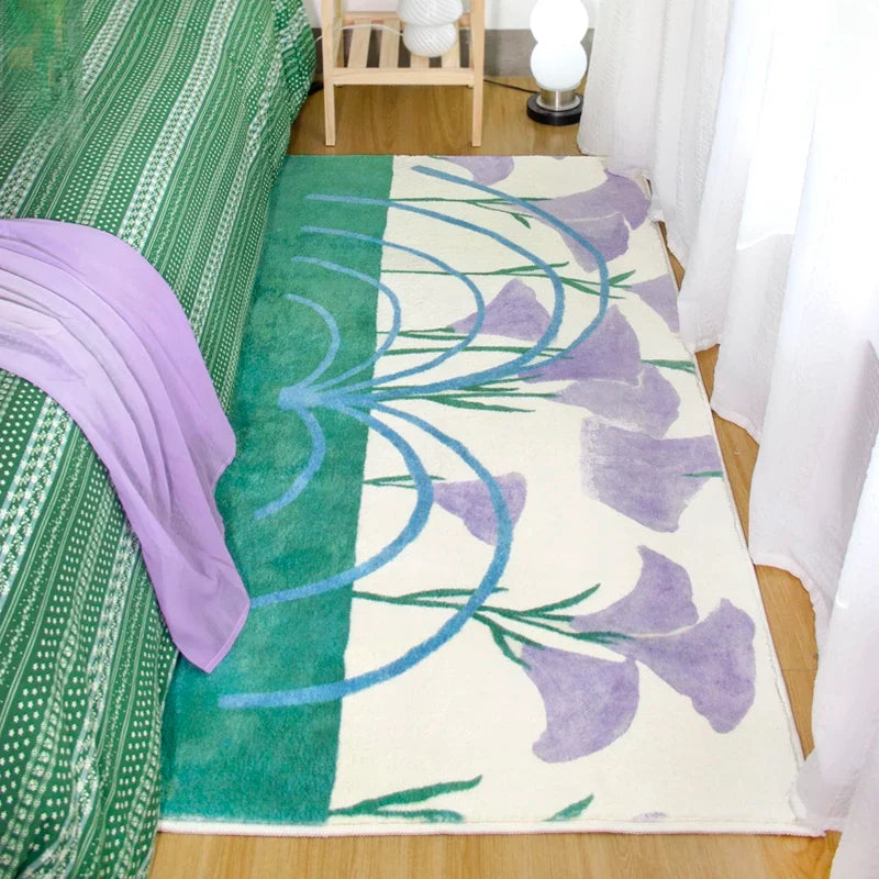 VIKAMA Ins Style Cashmere Long Strip Rug Comfort Cooling Bedroom Bed Blanket Bay Window Blanket Cloakroom Carpet Home Decor