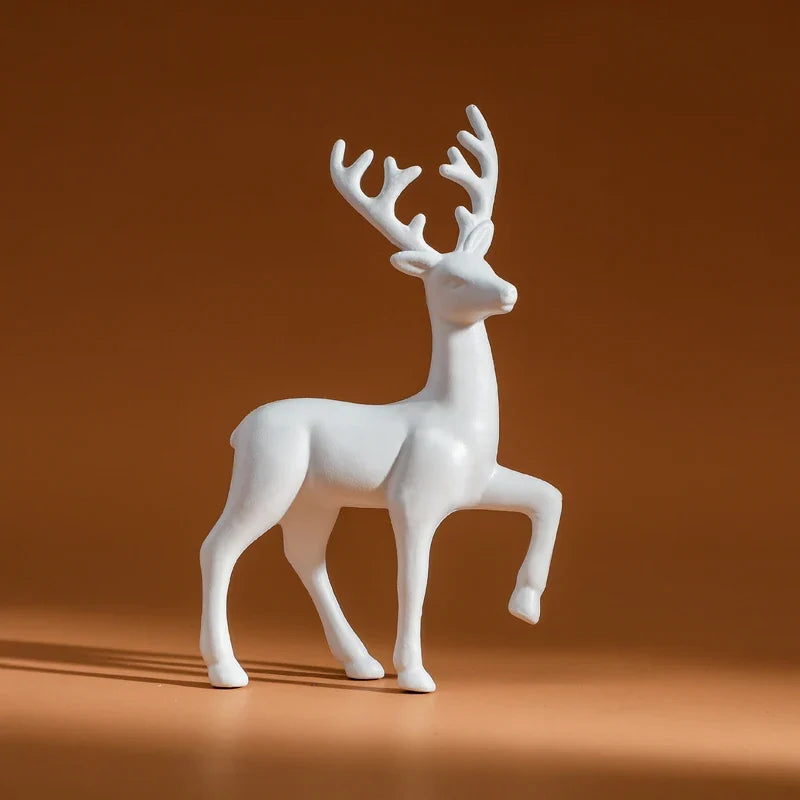Room Decor Mother Deer Cute Kids Room Decor Sculptures Kawaii Miniatures Sculptures Christmas Home Decoration Fawn Figurines