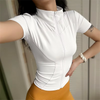 Casual Slim Sports Coat For Women Short Sleeve Solid Zipper Tops Female Cycling Running Yoga Outfit Clothes Summer Sport Jacket