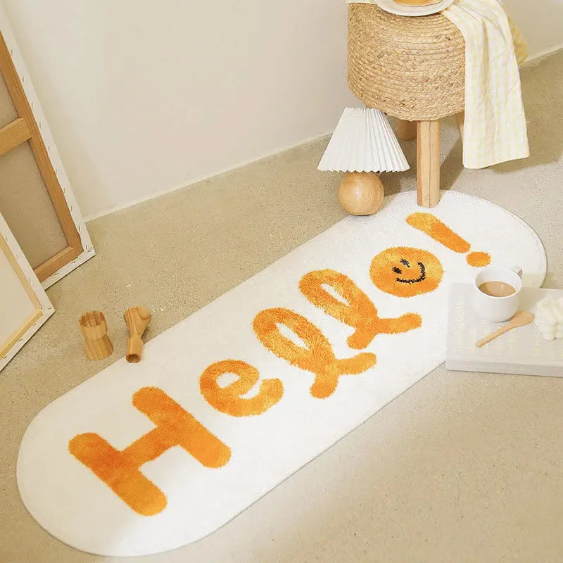 VIKAMA Cartoon Cat Carpet For Cooling And Keeping Warm, Long Bedside Blanket For Bedrooms, Corridor Floor Mat, Home Decoration