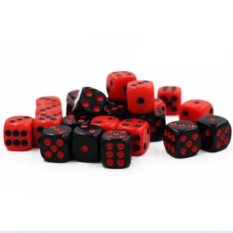 24 PCS/Set Dice  with Velvet Bag Red/Black Dice SET 16mm