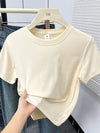 2026 Summer New High Quality Casual T Shirt Sexy Short Sleeved Sleeves Fashion Trend Solid Women Clothing Y2k Tops