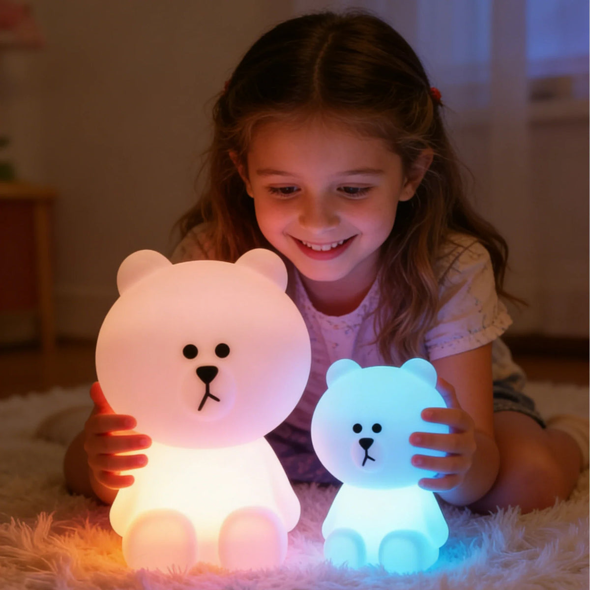 Cute Lighting Mood Light with Remote Control Dimming Cute Cartoon Children's Gift Bedroom Bedside Lamp Living Room Floor Lamp