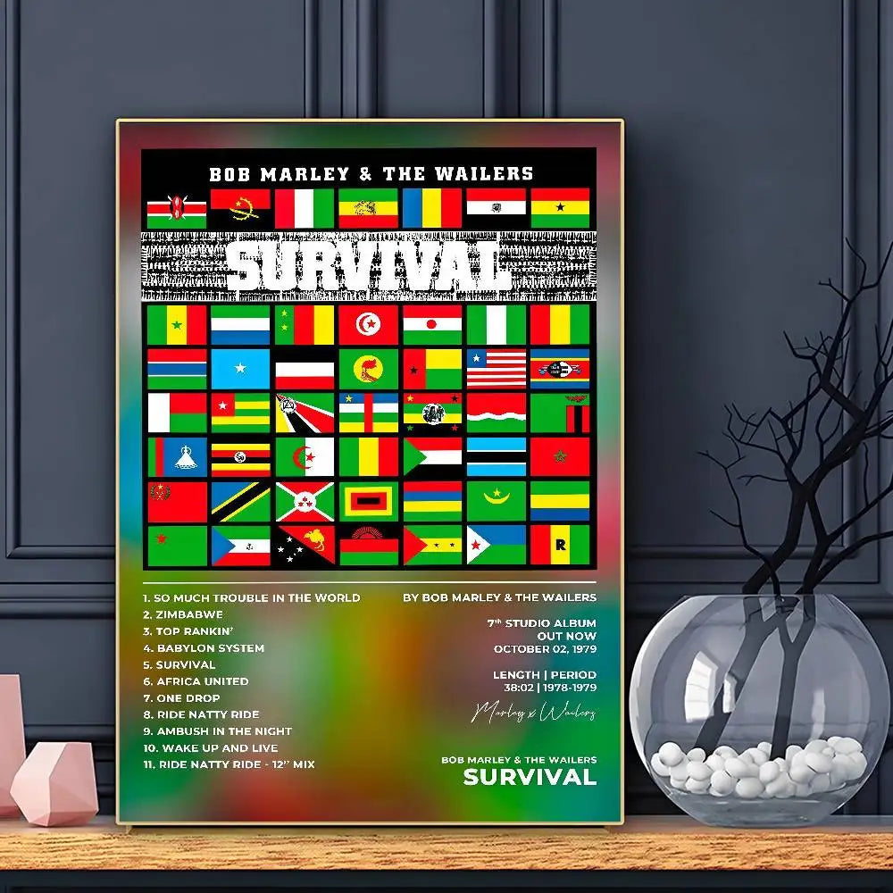 Singer Bob Marley Poster HD Art Sticky Wall Waterproof Home Living Room Bar Decoration