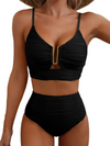 U-wire Bikinis 2026 Women High Waist Swimwear Solid Swimsuit Female Beachwear Summer Bathers Bathing Swimming Swim Suit XL