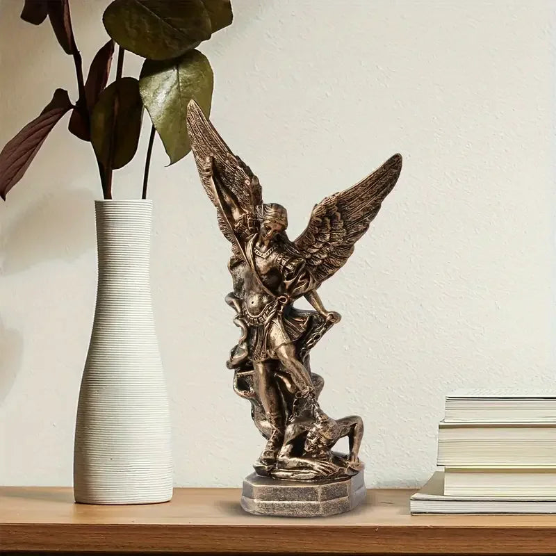 San Miguel Arcangel Statue St Michael Statue Resin Saint Archangel Michael Statue Saint Michael Collection Figurine Decor
