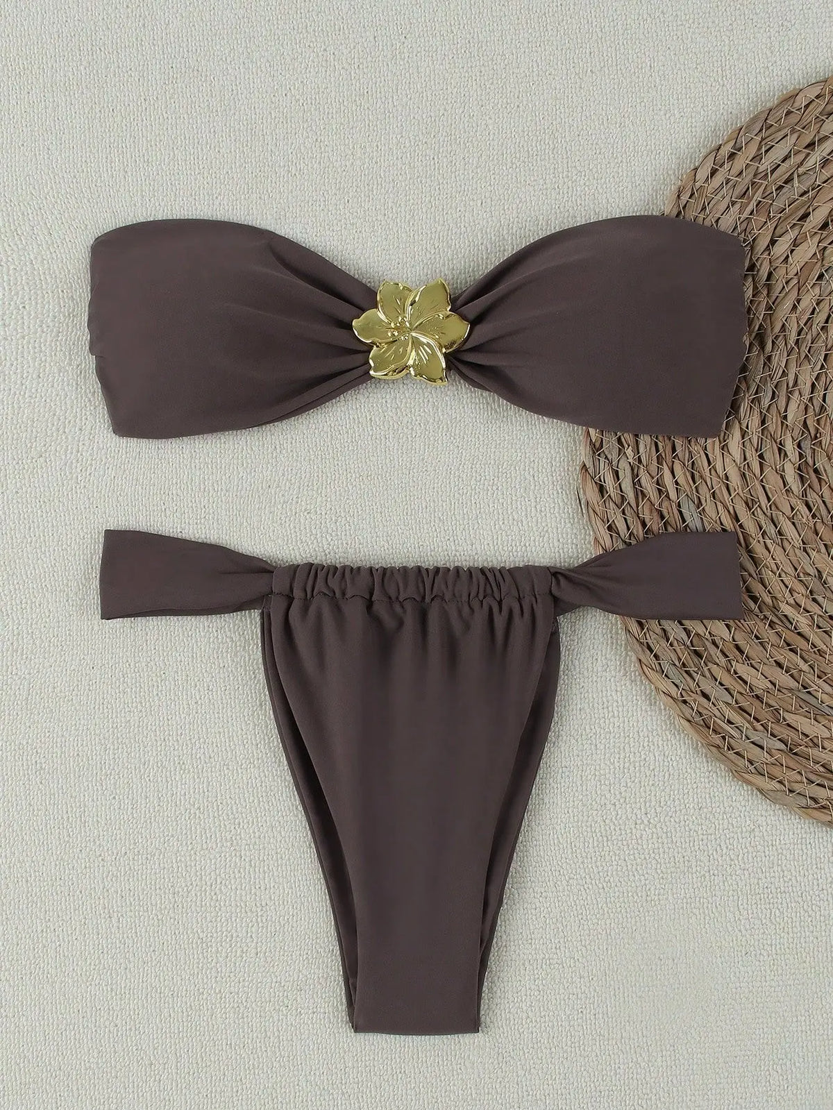 "2026 Sexy Bandeau Push-Up Bikini Set - Brazilian Thong Swimwear for Women"