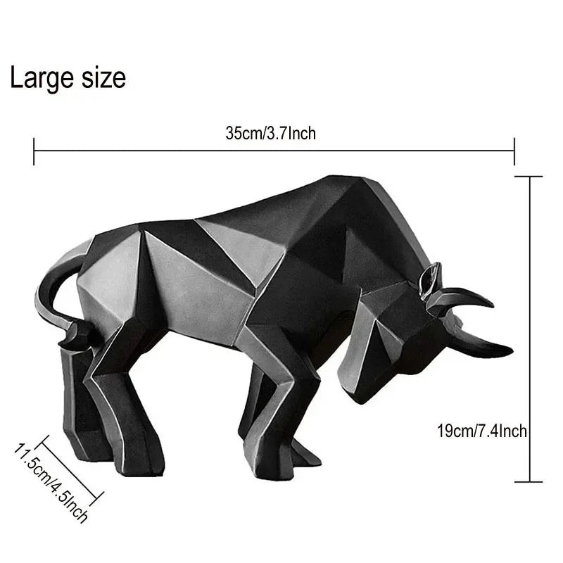 Nordic Modern Simple Resin Bull Ornaments Creative Home Decoration Crafts Indoor Study Office Cow Statue Animal Figurine