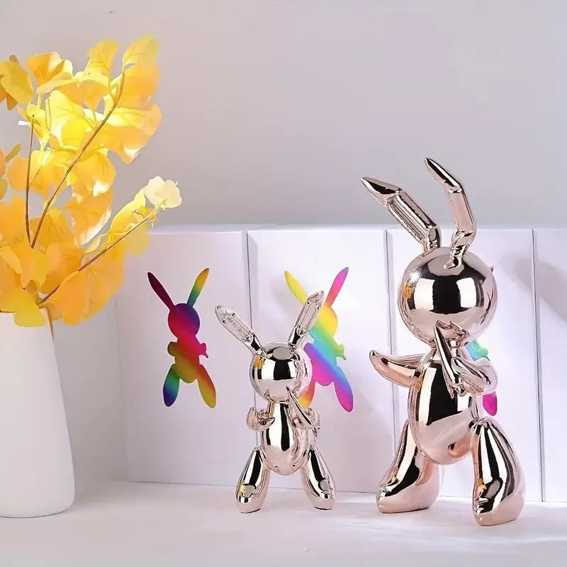 Resin Electroplated Carrot Rabbit Animal Figurine Home Soft Decorations Tabletop Decorations for Living Room And Guests