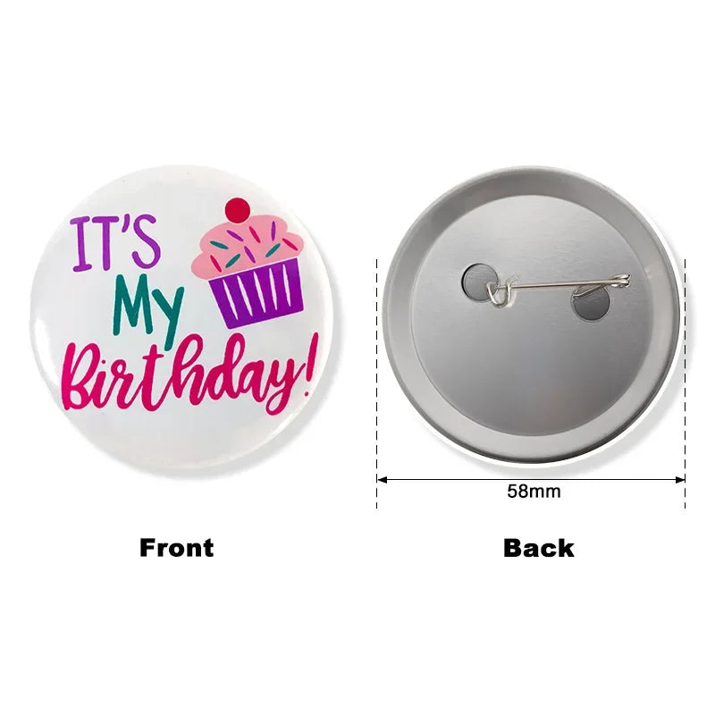 New Happy Birthday Theme Emblem Birthday Party Children's Adult Clothing Decoration Badge Birthday Party Decoration Souvenir