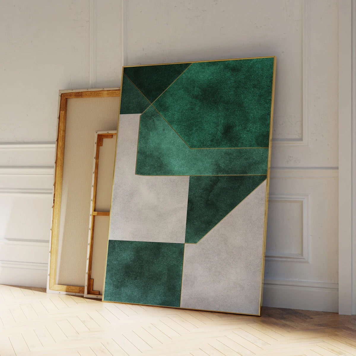 Modern Abstract green Emerald Geometry Wall Art Prints Canvas Painting Poster Living Room Bedroom Home Decor