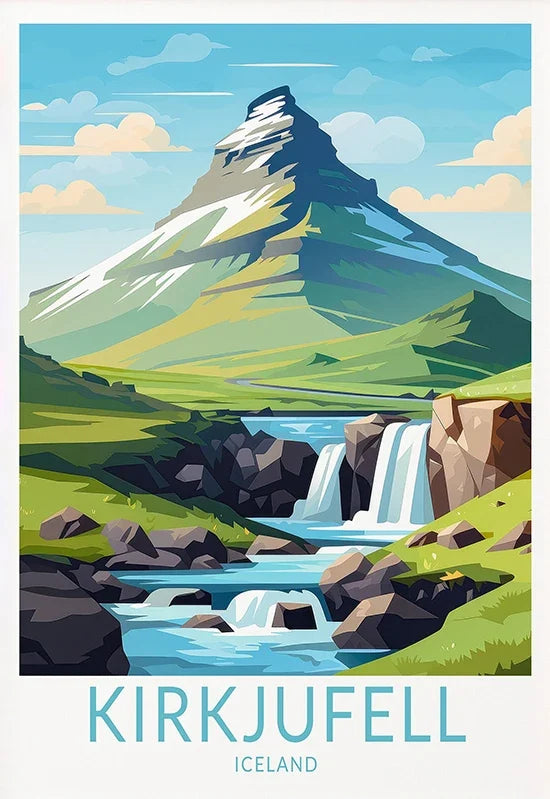 ICELAND Traveling Poster Iceland Reykjavík Kirkjufell Skaftafell Falls Landscape Canvas Painting Wall Pictures Traveling Decor