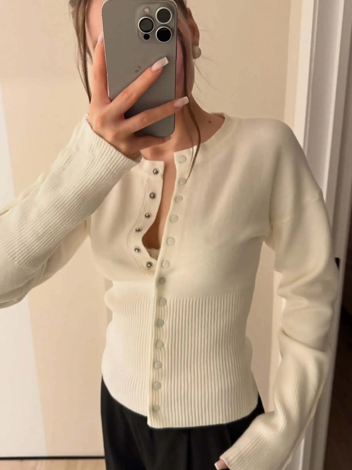 Pink Twist Cotton Long Sleeve Knitted Cardigan Women Simple Button Casual Preppy Style Jumper Sweet Cute Simple Sweater Top New