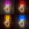 Finger Led Neon Sign, Hand-Than-Love Icon, Girls' Dormitory Decor, Bar, Wedding, Proposal Party Wall Lamp, Christmas Gift.