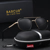 BARCUR Sunglasses Men’s Polygon Fashionable Frame – Polarized UV400 Protection for Summer Driving Outdoor and Casual Wear – Stylish Comfortable Thickened Striped Design with TAC Lenses