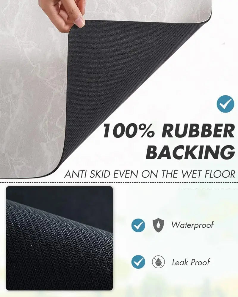 VIKAMA Coffee Machine Mat Rubber Backing Water-Absorbent Dish Drying Pad Kitchen Worktop Drainage Mat Home Decor