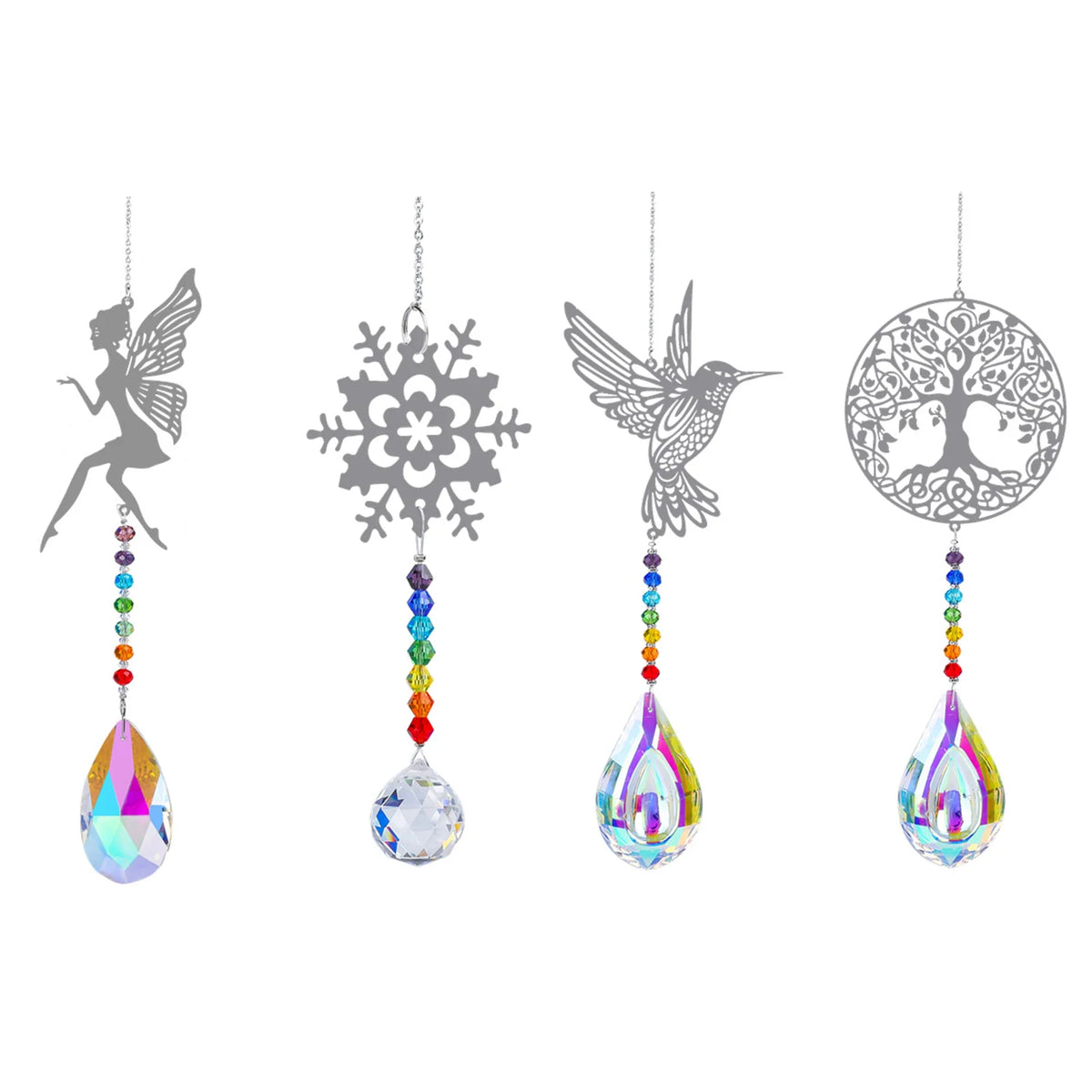Animal metal sheet butterfly pendant crystal ball prism sun catcher DIY hanging decoration window decoration garden sun catcher