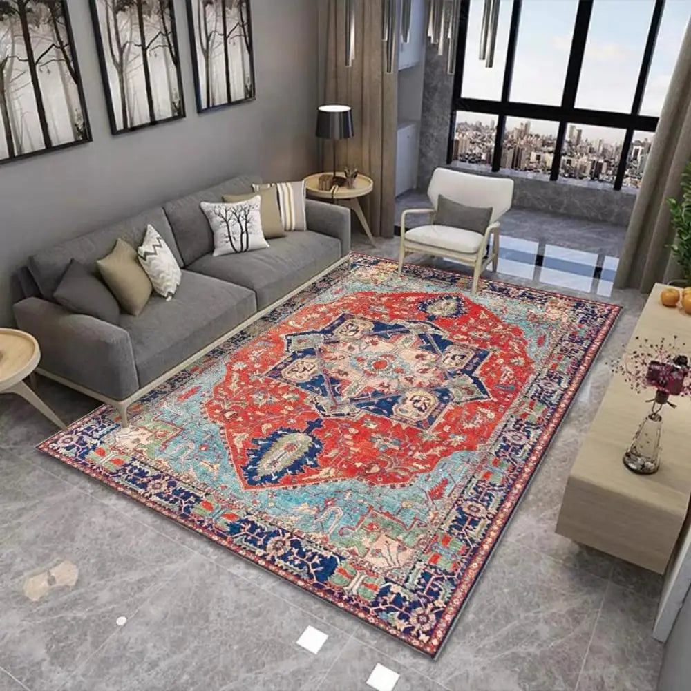 VIKAMA Nordic Large Carpet Living Room Retro Style Bedroom Floor Mat Moroccan Home Decor Sofa Tea Table Large Area Carpet