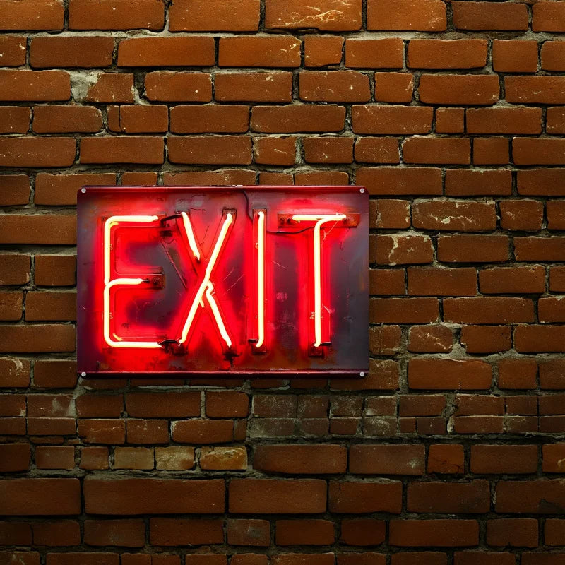 1 Red "EXIT" Sign - Retro Aluminum Wall Art 8x12 Inch, Waterproof & Dustproof Metal Sign for Home, Bar, Cafe, Garage