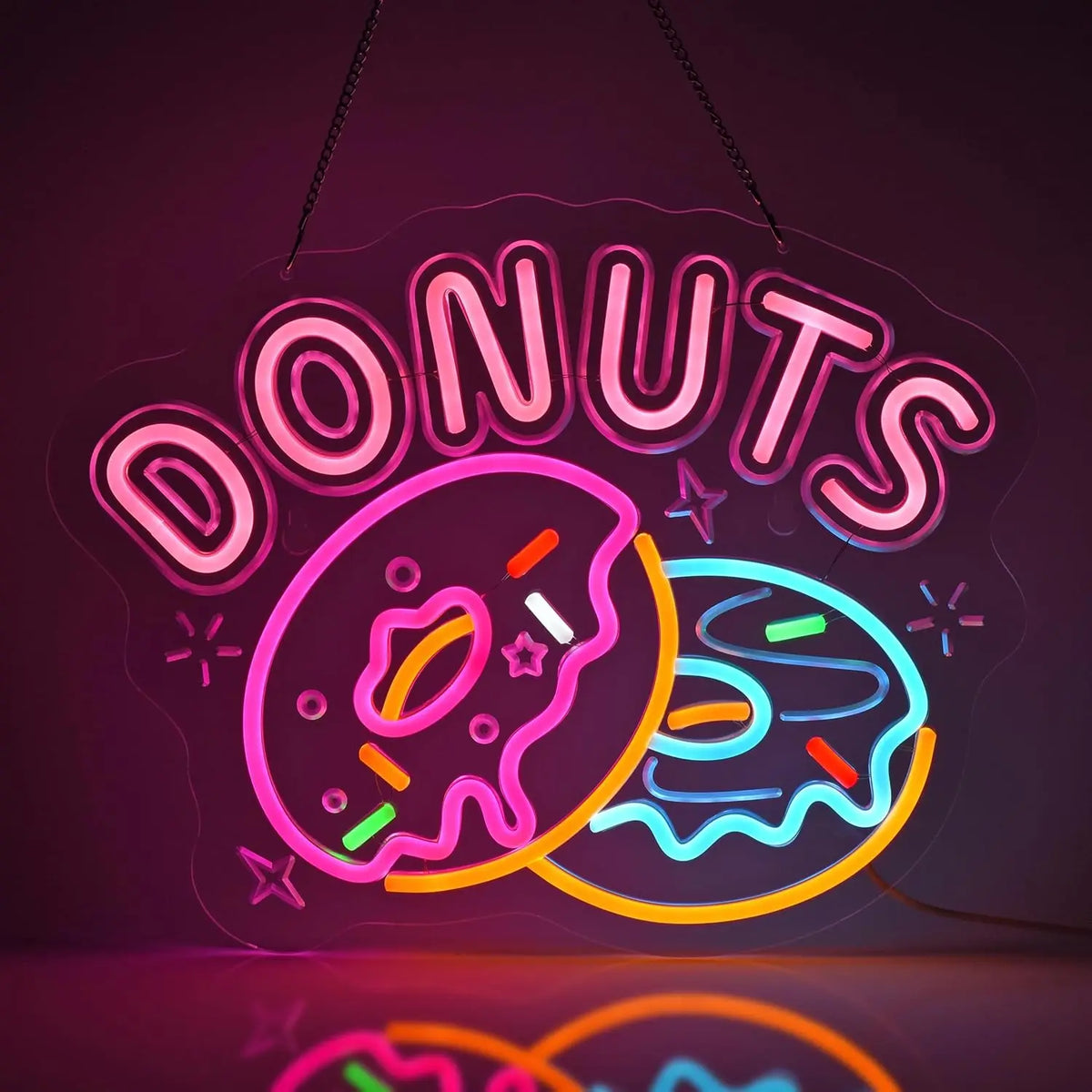 Donuts Neon Sign LED Donuts Neon Light USB Powered for Restaurants Bars Store Coffee Shops Western Restaurant Wall Decor