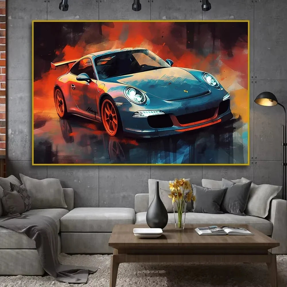 911 GT3 RS Car Generation Supercar Poster Canvsa Print Painting Home Decor Wall Art Decoration Gift For Car Lover Frameless