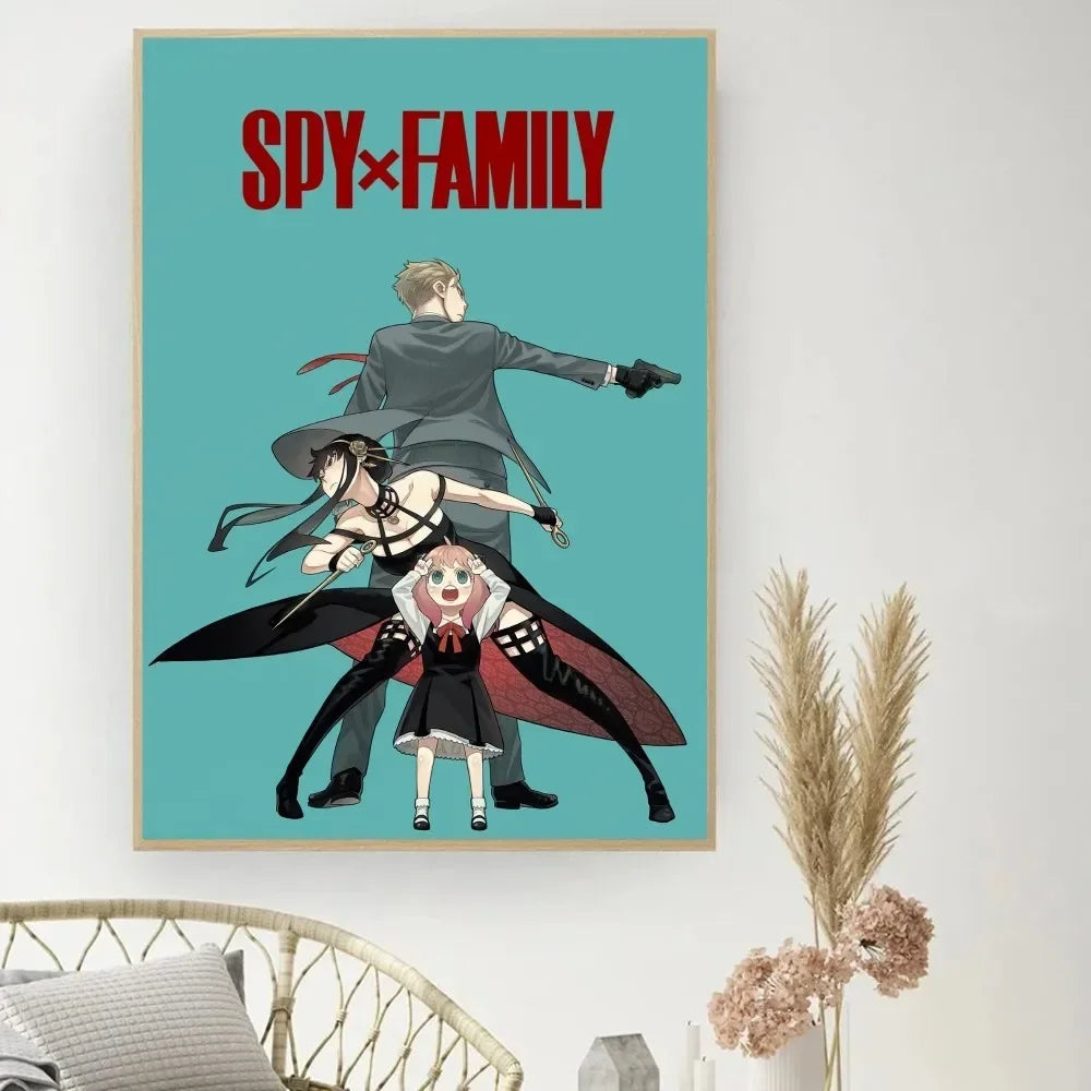 Classic Retro Wall Art, Anime "Spy X Family", HD Canvas Printed Poster, Home Living Room Bedroom Decorative Painting