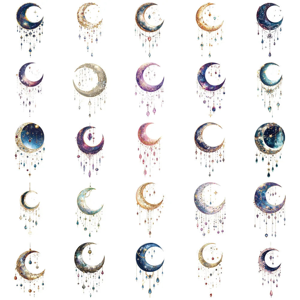 50/100PCS Creative Fantasy Galaxy High Beauty Ins Style Atmosphere Stickers Envelope Sealing Stickers Waterproof Sticker