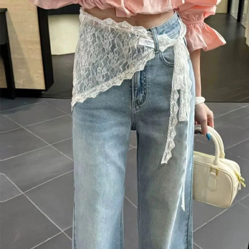 2025 HOT SALE! Y2K Women Lace Tulle Bandage Skirt Stacked Lace Half Skirt Layering Small Butt Curtain Flower Triangle Hair Scarf