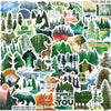 50PCS Green Forest Graffiti Stickers Decorative Guitar Luggage Waterproof DIY Stationery Stickers
