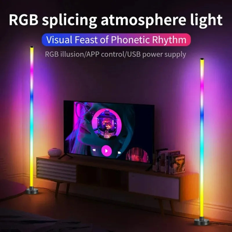 LED Atmosphere Lamp Floor Lamp RGB Remote Control and APP Control Music Synchronization Lighting Esports Game Mood Table Lamp