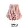 Mid-Length Women's Skirt 2025 Summer New Sle Decorative Layered Design Mid-Waist A-Line Skirt Faionable Ladies Skirt