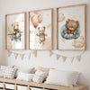 3pcs Cartoon Children Yellow Teddy Bear Vehicle Wall Art Prints Canvas Painting Poster Picture For Living Room Home Decor