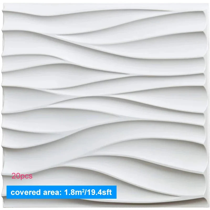 30x30cm Three-dimensional Wave Wall Panels Interior Wall Decor Paintable Wallpaper 3D Wall Decor Covering Panels For Living Room