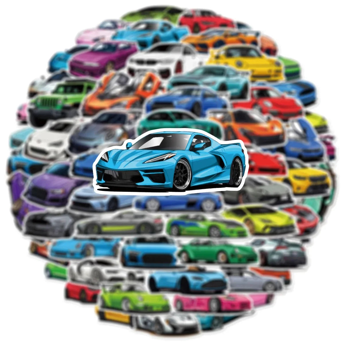50/100 PCSRacing Car Cartoon Stationery Graffiti Stickers Decorative Water Cups Scooter Luggage Waterproof Stickers