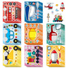 8/16/24PCS Cartoon Transportation Car Face Changing Puzzle Stickers DIY Decoration Guitar Helmet Notebook Stationery Stickers