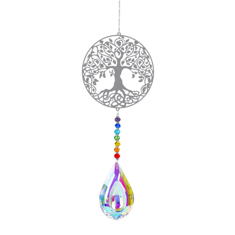Animal metal sheet butterfly pendant crystal ball prism sun catcher DIY hanging decoration window decoration garden sun catcher