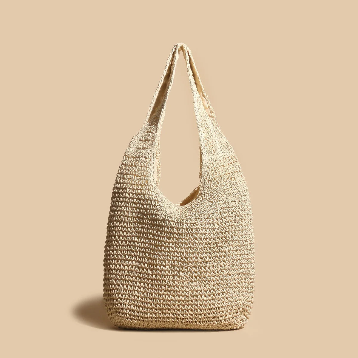 Summer Beach Resort Fashion Straw-Woven Ladies Large-Capacity Shoulder Bag WIth Hand-Woven Beach