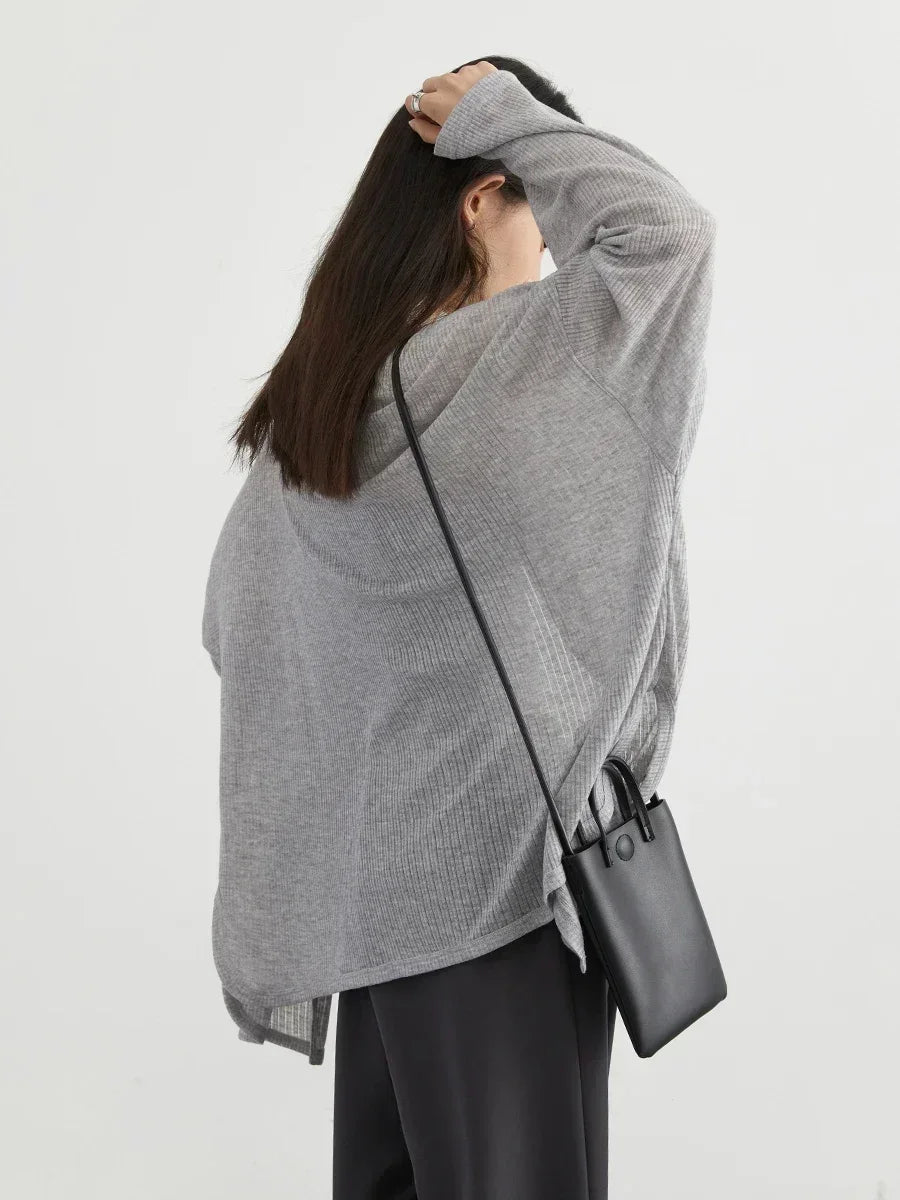 CHIC VEN Women's Cardigan New V-neck Long Sleeved Female Shirt Female Jumpers Sun Protection Woman Top Spring Summer 2026