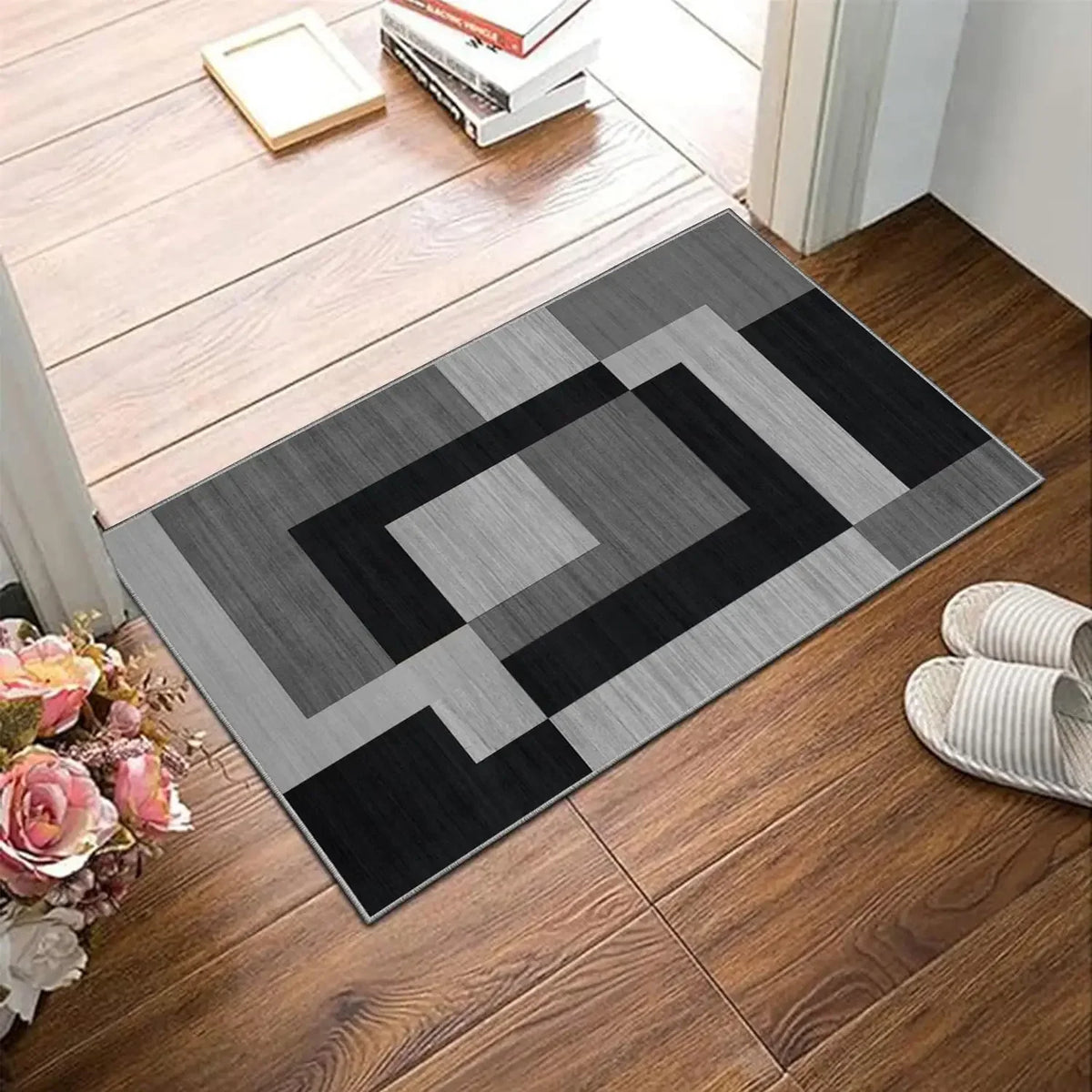 VIKAMA Geometric Style Living Room Carpet, Durable And Slip-Resistant Sofa, Coffee Table Rug, Bedroom Floor Mat, Home Decoration