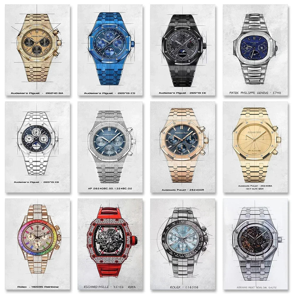 Brand Watch Line Room Living Canvas Painting Wall Art Home Decor