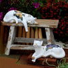 Sleeping Cat Garden Statues Outdoor,Cat Figurine Memorial Statue Makers Garden Resin Sleeping Cat Statues for Garden Decor Cat