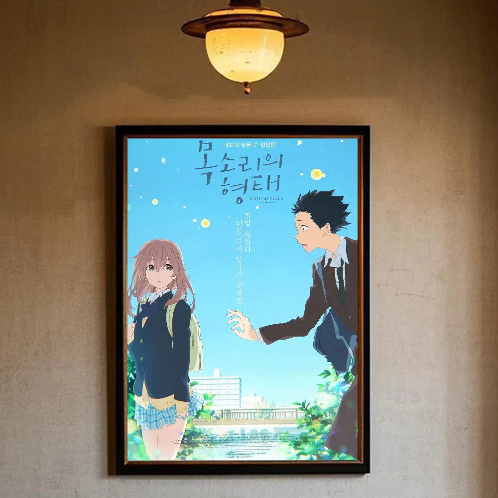 A Silent Voice Movie Poster HD art sticky wall waterproof home living room bedroom bar aesthetic decoration