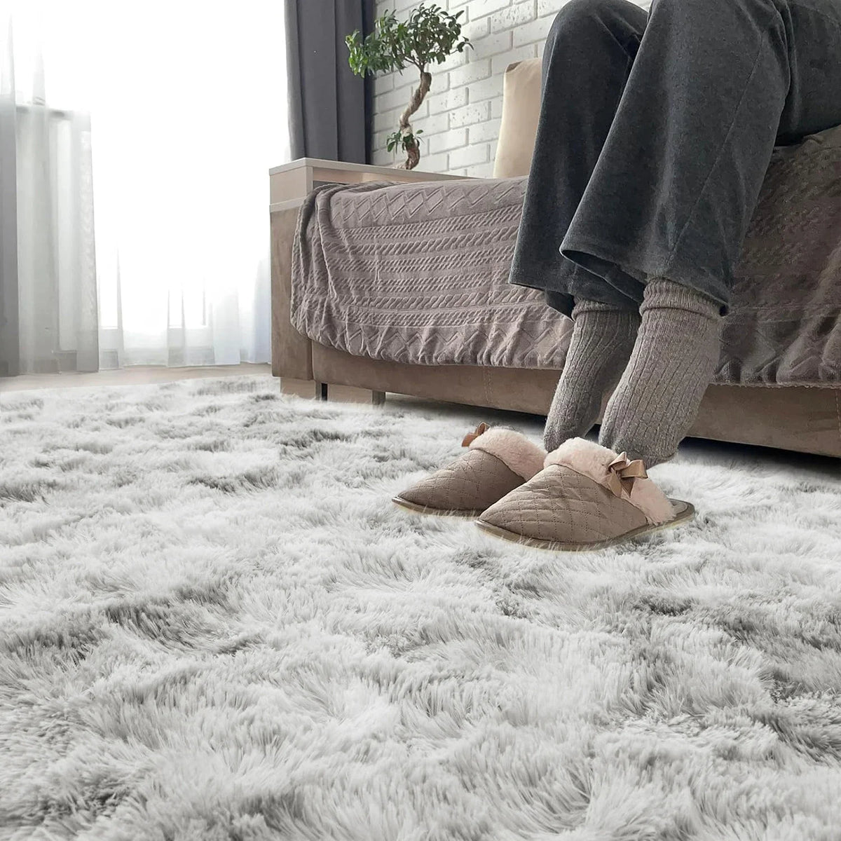 VIKAMA Living Room Area Carpet, Bedroom Children's Room Soft And Fluffy Cushion, Non-Slip Plush Floor Mat, Home Decoration